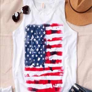 American Flag Graphic Tee Shirt Red, White & Blue